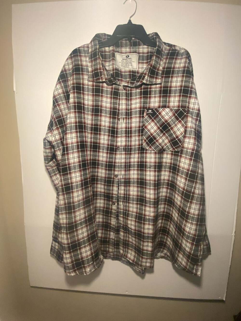 Mossy Oak Men's Long Sleeve Plaid Flannel Button-Down Shirt